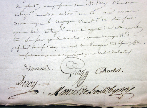 Procès-verbal signé par Jean-Charles-Nicolas de Larminat